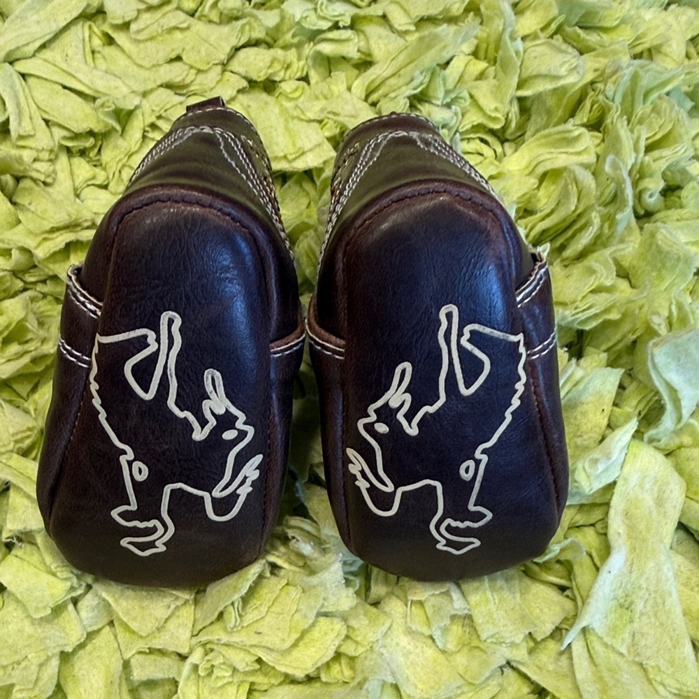 Rising Star Brand, Baby Cowboy Boots, 3-6 Months, stitched, faux brown leather - Picture 5 of 7
